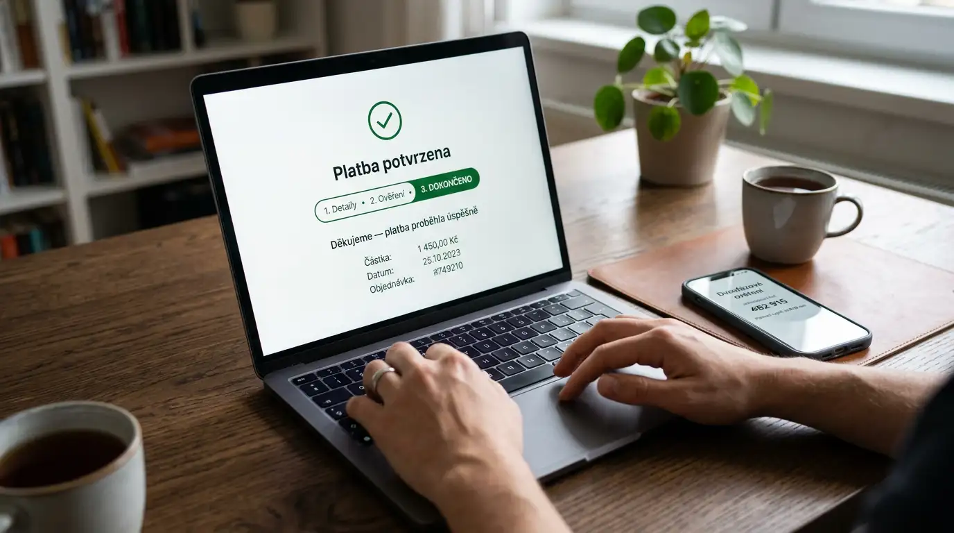 Proces vkladu přes e-peněženku do sázkové kanceláře na obrazovce notebooku